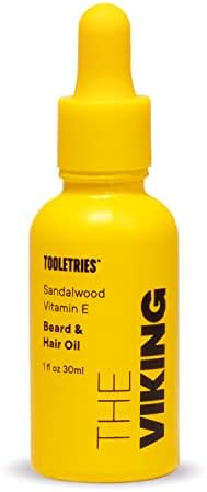 Tooletries - The Viking - Scented Beard & Hair Oil for Men with Sandalwood & Vitamin E - Conditions and Hydrates for Smooth Feel, Prevents Dandruff - Made in Australia - 1fl oz