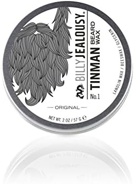 Billy Jealousy Tinman Beard Wax with Light Hold & Matte Finish, Nourishing Beard Care Product Formulated with Natural Beeswax & Glycerin for Soft, Tamed Facial Hair, 2 Oz