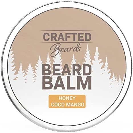 Crafted Beards - Beard Balm - Beard Wax - Mustache Wax - Light Hold - For a Softer, Smoother, Moisturized Beard - Made with All-Natural and Organic Ingredients - Leave in Conditioner (Honey Coco Mango)