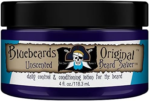 Bluebeards Original Unscented Beard Saver, 4 oz. - Leave In Beard Conditioner for Men, with Aloe & Shea Butter - Beard Softener that Deeply Conditions and Moisturizes Your Beard and Skin - Made in USA