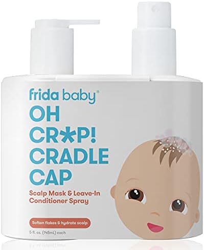 Frida Baby Oh Cr*p! Cradle Cap Flake Fixer Scalp Spray + Scalp Mask Duo | Soothes Baby's Scalp, Prevents Dryness and Flakes