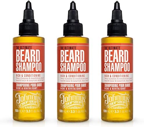Johnny's Chop Shop Men's Grooming Ultimate Beard Shampoo Rich, Conditioning, Cleansing, Nourishing 3.3 fl oz. (Pack of 3)
