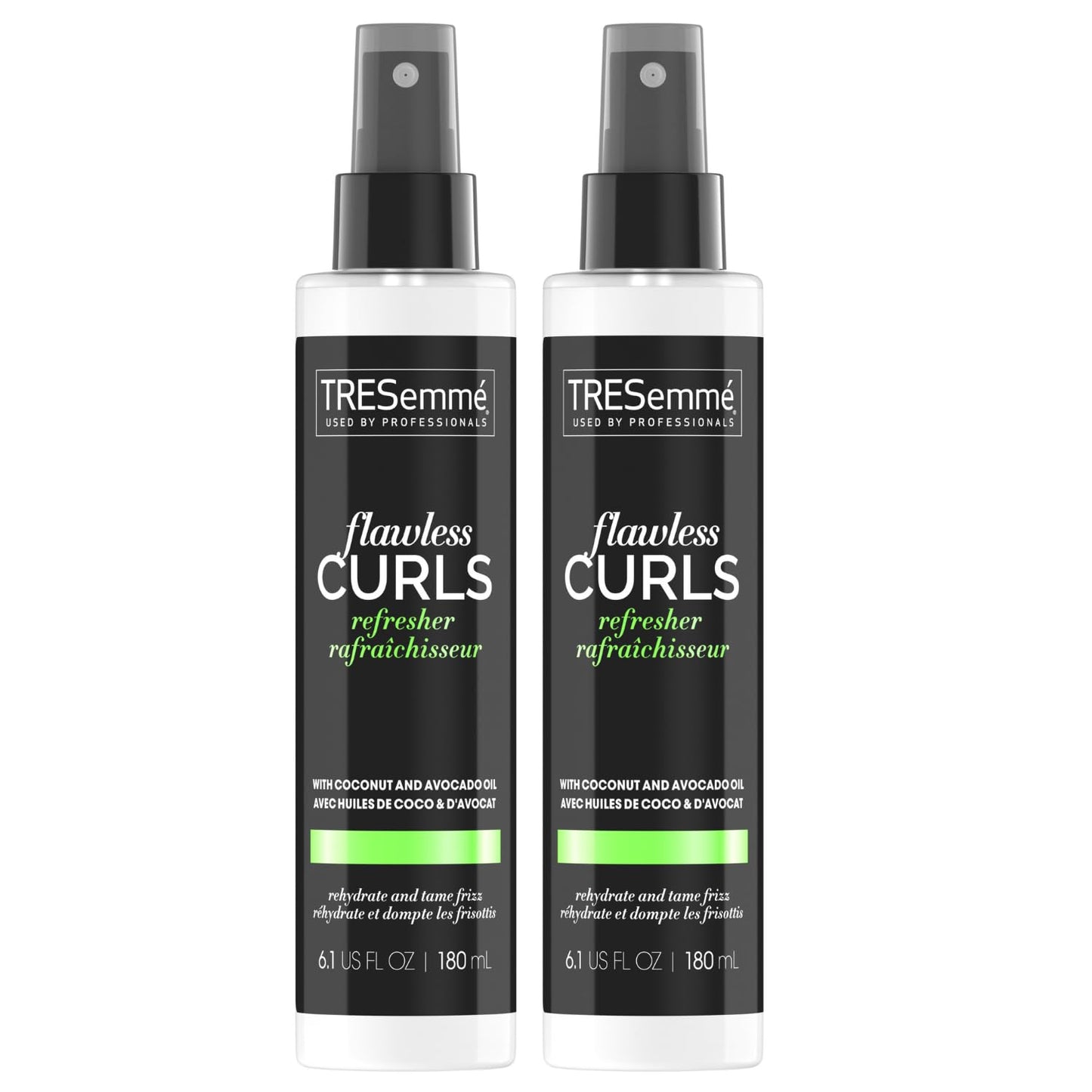TRESemmé Conditioner, Leave-In Spray - Flawless Curls Refresher Spray with Coconut & Avocado Oil for Hair, Anti-Frizz Hair Products, Curly Hair Conditioner, Scented, 6.1 Oz (Pack of 2)