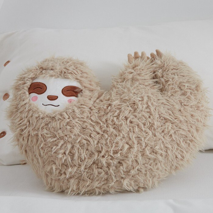 Simulation heart shaped Sloth Plush Toy Kids Doll Soft Cushion Sofa