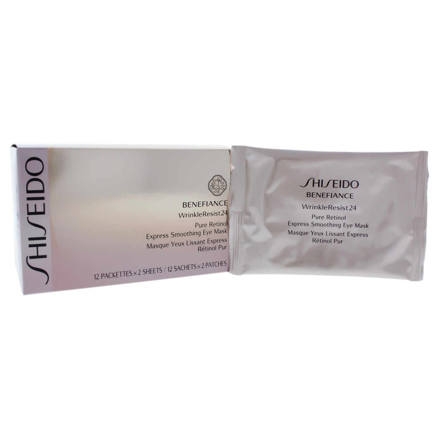 Benefiance WrinkleResist24 Pure Retinol Express Smoothing Eye Mask by Shiseido for Unisex 12 Pc Sheets Eye Mask