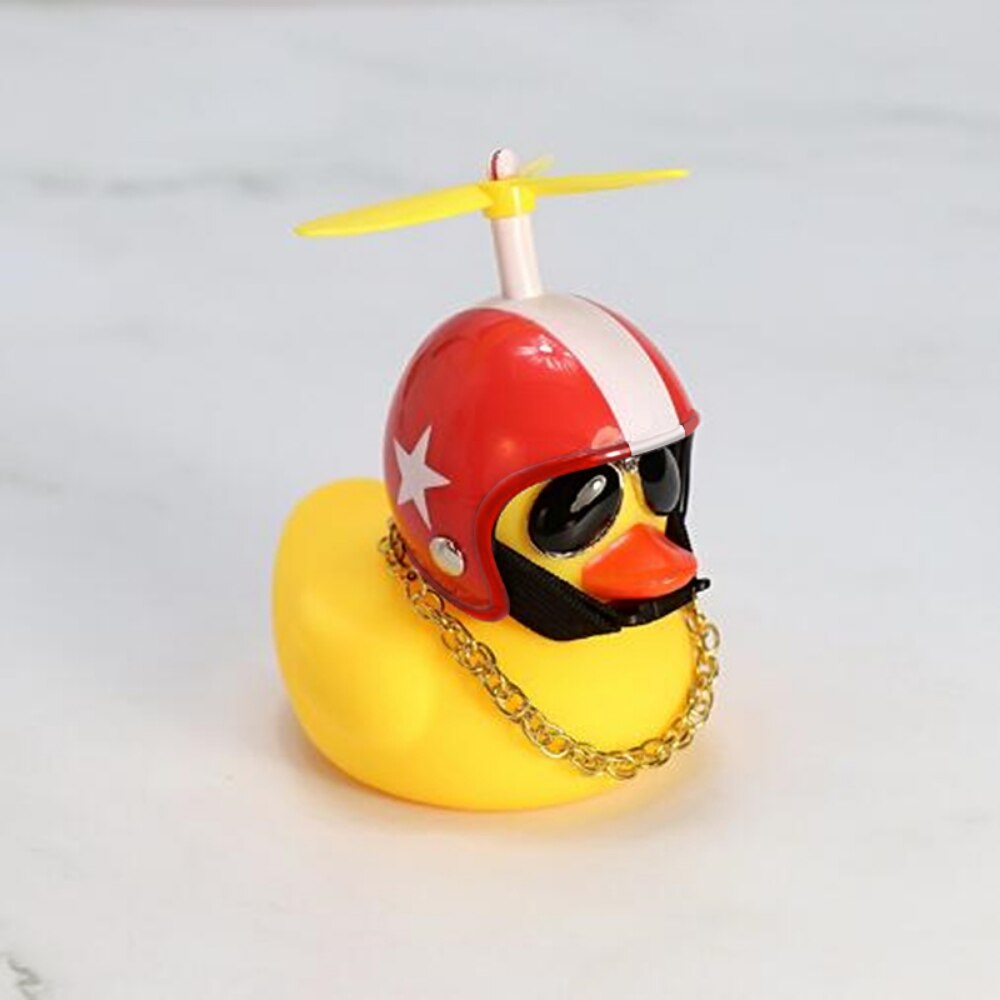 Cute Rubber Duck Toys Helmet Yellow with Propeller
