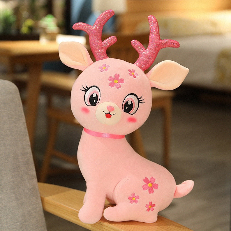 Kawaii Sika Deer Plush Toys Beautiful Dolls Gift