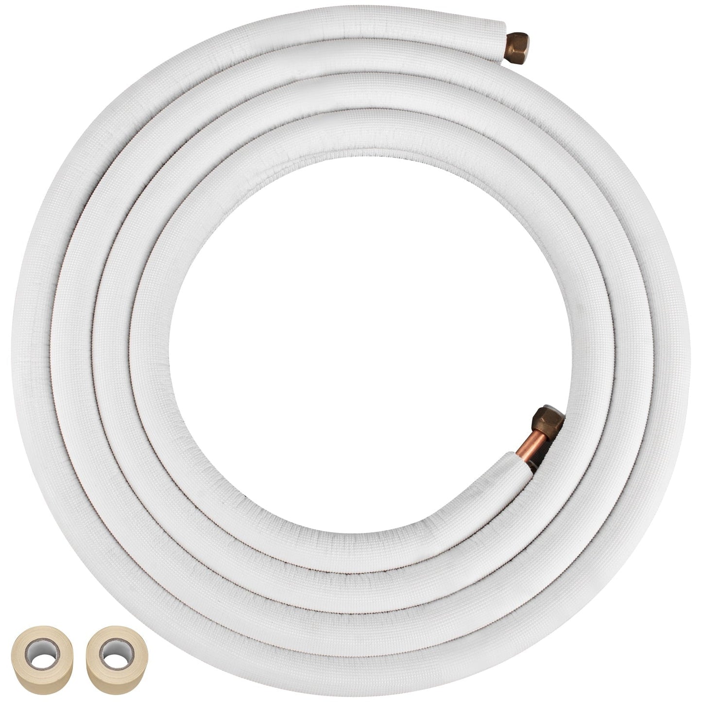 VEVOR 1/2 x 1/4-24.6ft Mini Split Copper Line Set. Copper Pipes for Mini Split Air Conditioner OD Flared Copper Lines White Mini Split Line Set for Heat Pump System Line Set for 12000 BTU