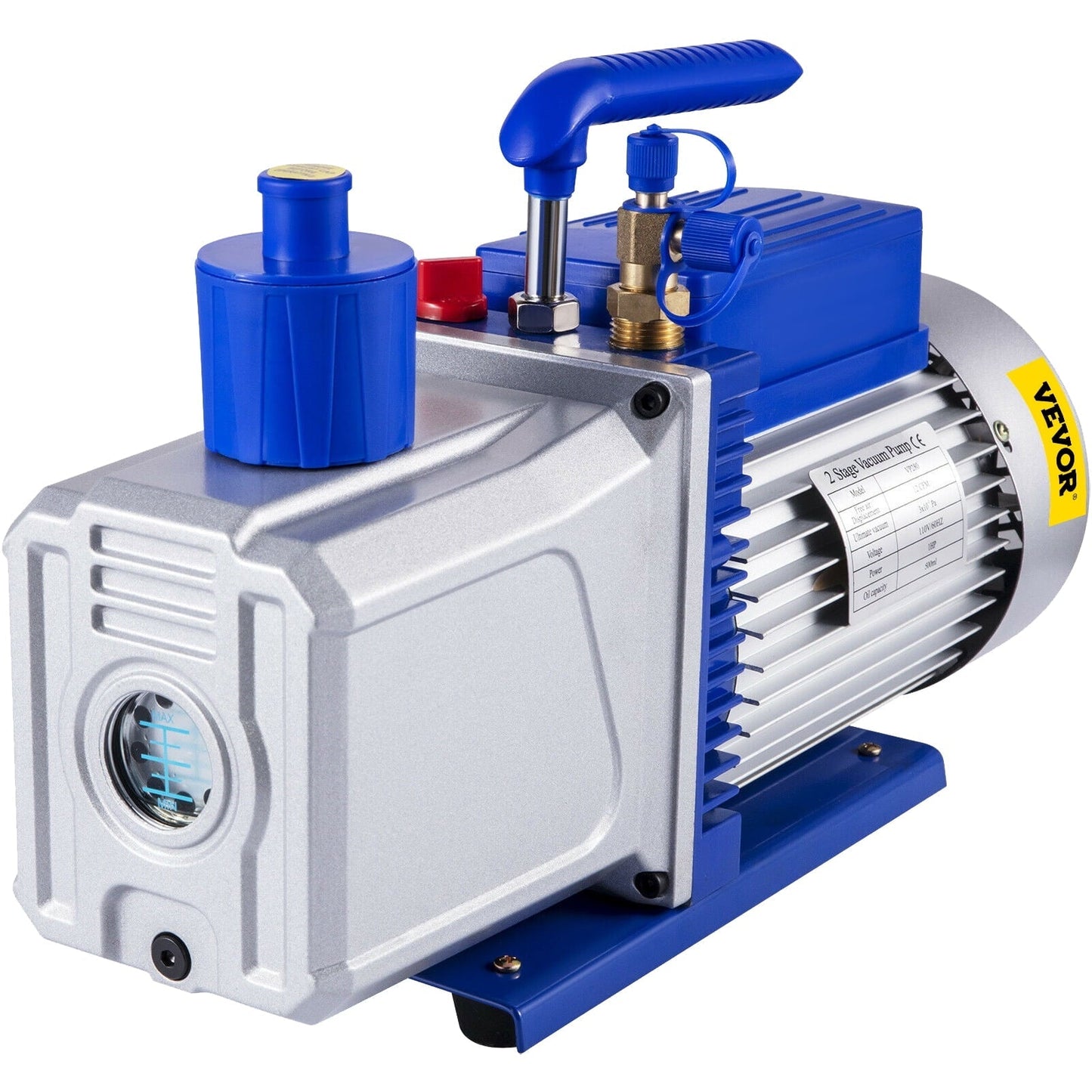 VEVOR Vacuum Pump 12CFM 1hp Double Stage Air Conditioning Vacuum Pump 110v Ultimate Vacuum Refrigerant HVAC Air Tool for Automobile Reparation Vacuum Evacuation