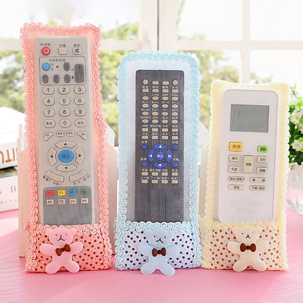 Leaveforme Cute Lace Bear Dustproof TV Air Conditioner Remote Controller Cover Protector