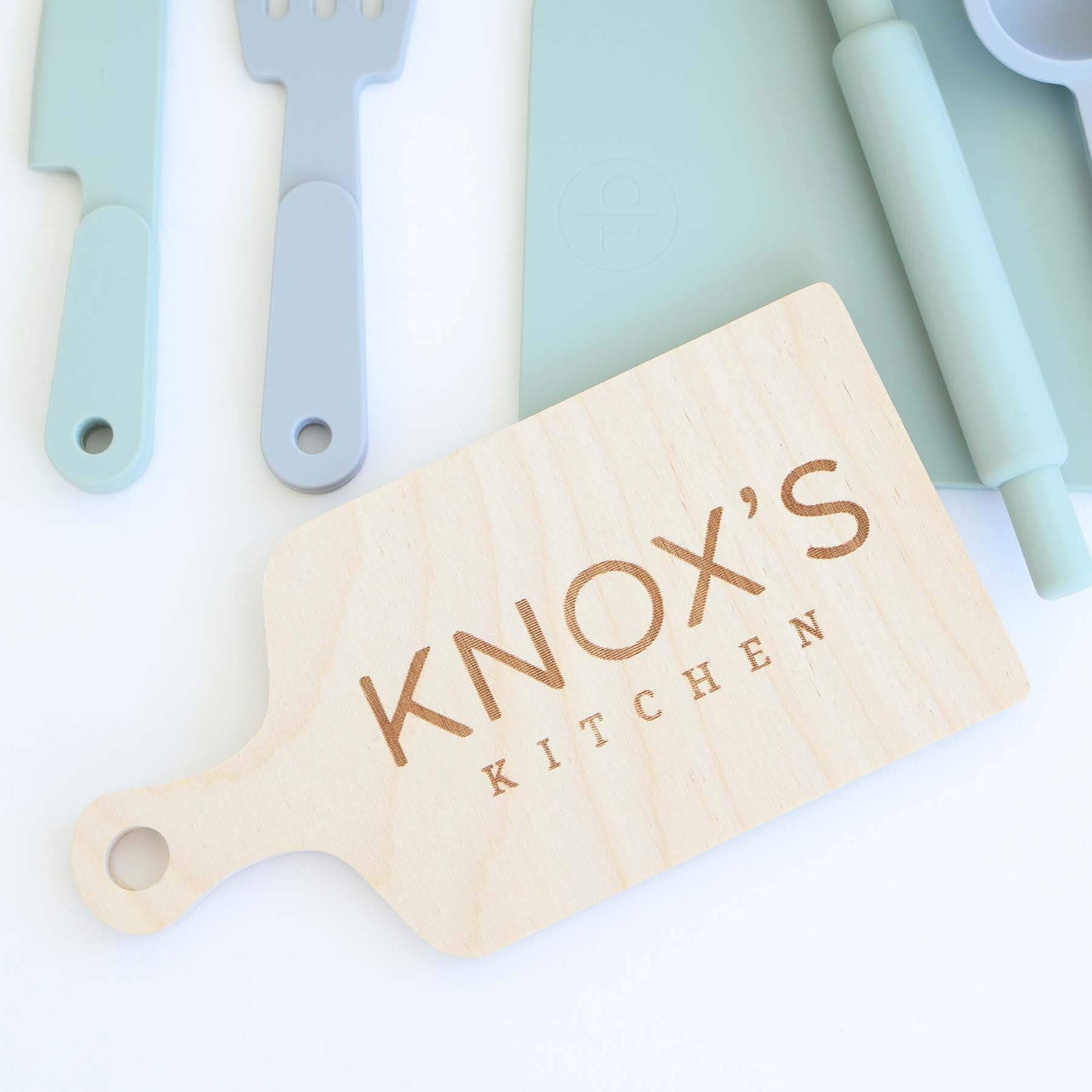 Silicone Play Kitchen Set with Personalized Cutting Board | Cactus