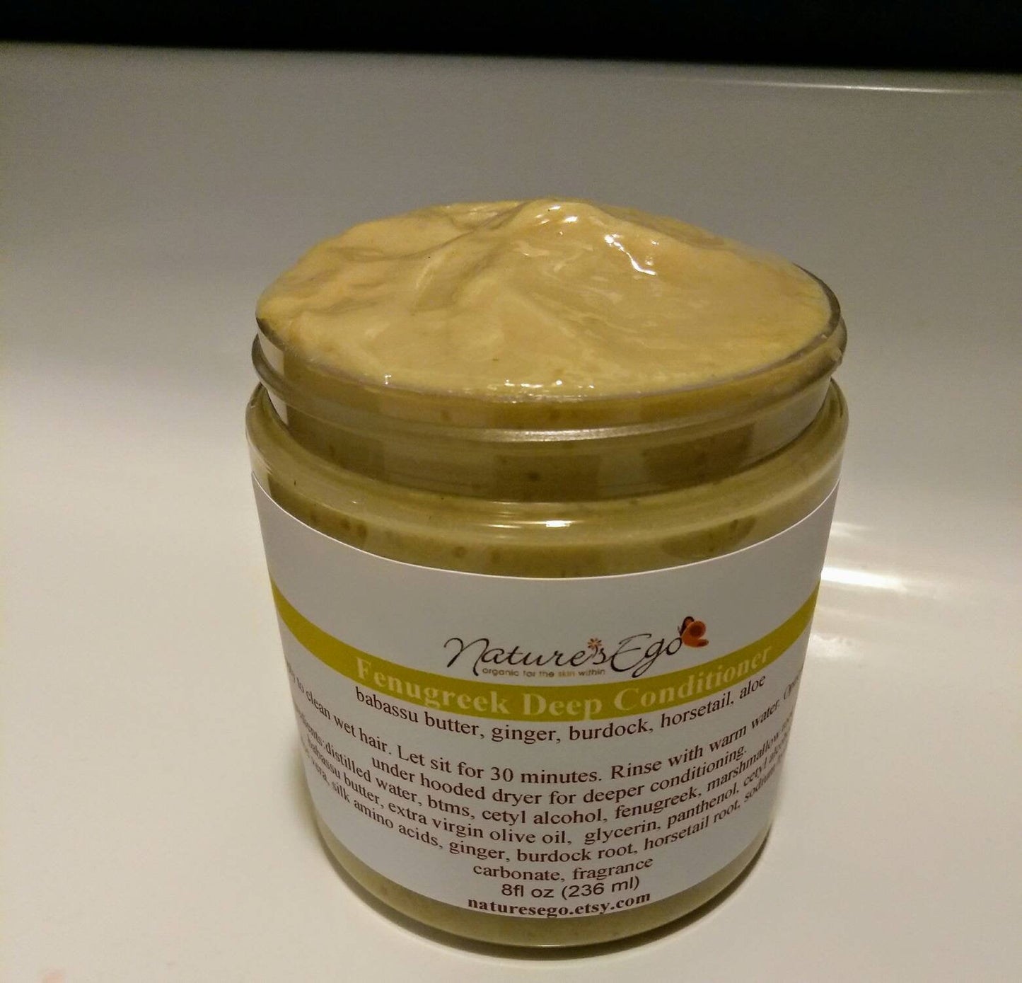Fenugreek Deep Conditioner ( babassu, ginger, horsetail, burdock, marshmallow). Moisturizing deep conditioner, hair growth, high slip, all natural conditioner, ayurvedic conditioner for hair growth, moisture retention, length retention,NaturesEgo