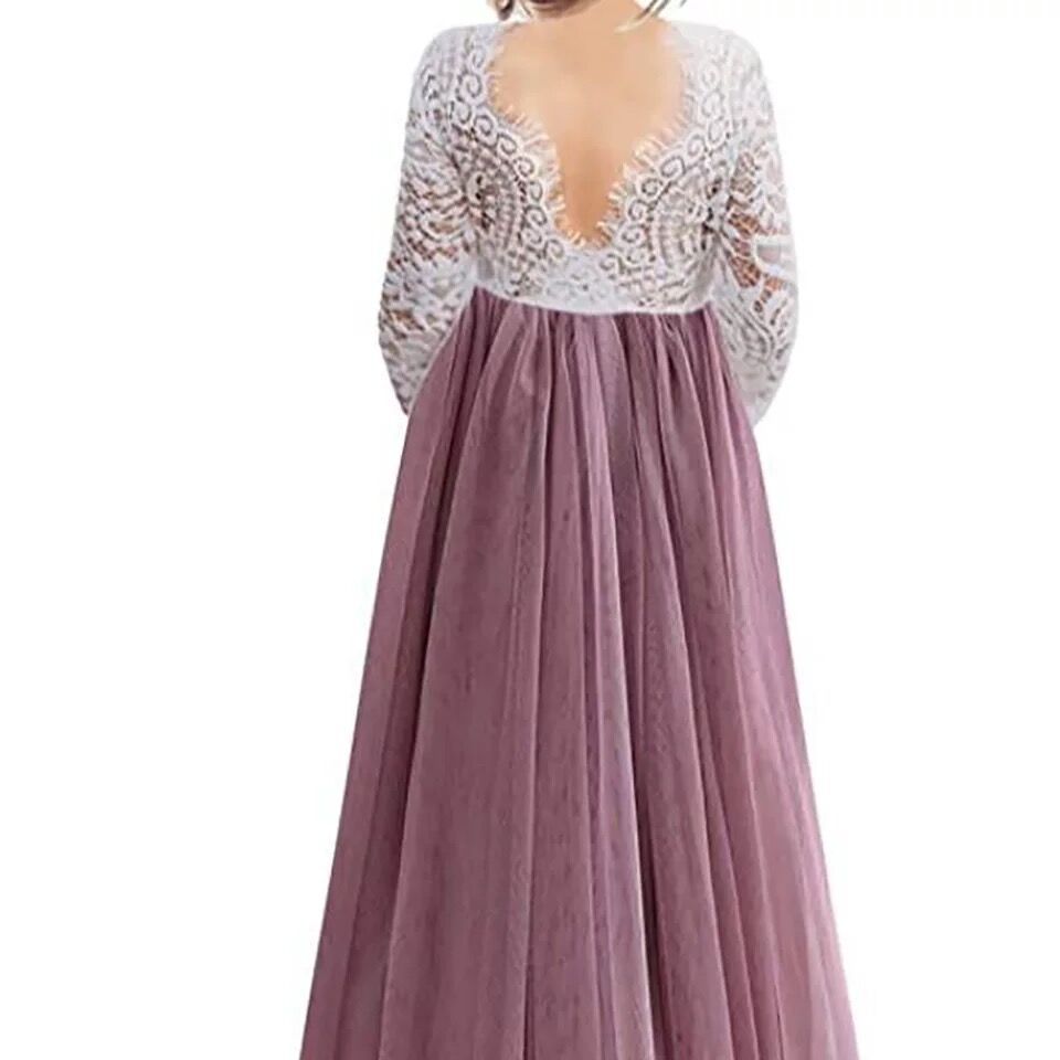 Lace Back A- Line Straight Girl Dress