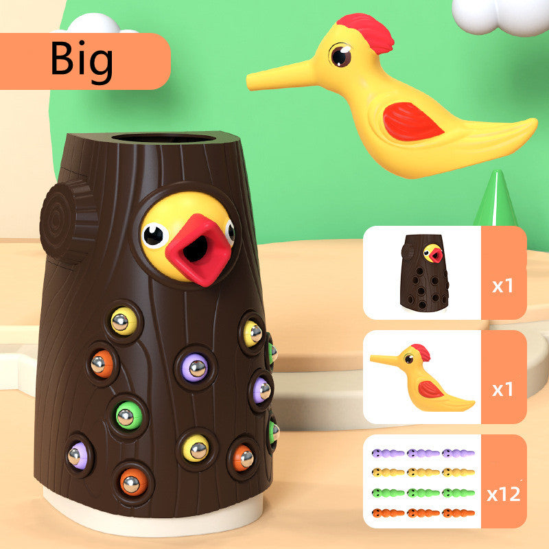 Develop Your Child's Intelligence with the Woodpecker Insect Catching Game - Magnetic Fishing Toys for Early Education