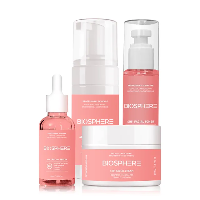 Biosphere 4 in 1 Brighten Skin Care Set, Moisturizer Acne Care of sensitive Skin