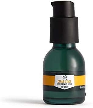 The Body Shop Cedar & Sage Conditioning Beard OIl – Improves Shine & Softens Skin – Vegan – 1 oz