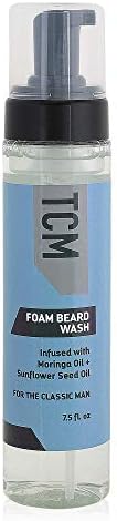 TCM Men's Foam Beard Wash for Facial Hair Cleansing, Conditioning, and Softening (7.5oz)
