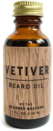 The Bearded Bastard TBB Vetiver Premium Beard Oil for Men | Leave-In Beard Conditioner | Keeps Facial Hair Soft and Moisturizes Skin | Jojoba Oil, Argan & Sweet Almond Essential Oils (1 Oz.)
