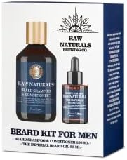 Recipe for Men Raw Naturals Beard Kit Beard Grooming Set with Beard Shampoo and Conditioner 250ml and Imperial Beard Oil 50ml