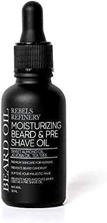 REBELS REFINERY Moisturizing Beard and Pre-Shave Oil for Men – 1 Fl. Oz.