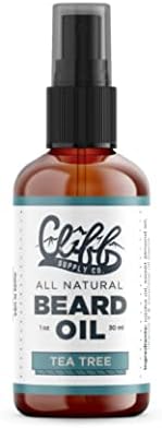 Cliff Supply All Natural Beard Oil - Hydrating and Softening Oils, Nourishing Beard Care - TSA Friendly (1oz, Tea Tree)