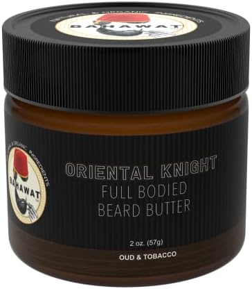 BAHAWAT Beard Butter for Men Leave-in Conditioner - Tobacco & Oud - Strengthen & Soften While Relieving Itch – Made in USA with 11 Organic, Natural Ingredients | The Best Beard Butter - 2 oz.
