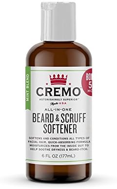 Cremo Wild Mint Beard & Scruff Softener, Softens and Conditions Coarse Facial Hair of All Lengths in Just 30 Seconds, 6 Fl Oz