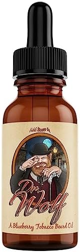 Fable Beard Co. Beard Oil - Dr. Wolf, Blueberry & Tobacco Scented, Natural Beard Oil for Men with Jojoba & Argan Oils, Vitamin E, Beard Hair Softener, Made in USA (1 Fl Oz)