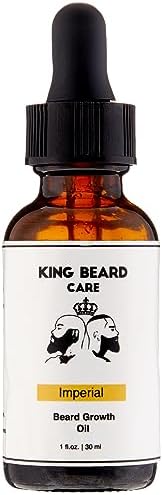 King Beard Care Beard Growth Oil with Argan, Grapeseed & Jojoba Oils 1Fl Oz for Thicker, Fuller, Healthier Beards Fills in Patches