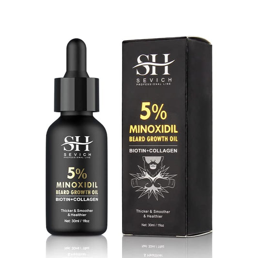 SEVICH 5% Minoxidil Beard Growth Oil with Biotin&Collagen for Men Beard Growth, Beard Oil, Beard Growth Treatment for Thicker Smoother&Healthier 30ml/1 fl Oz