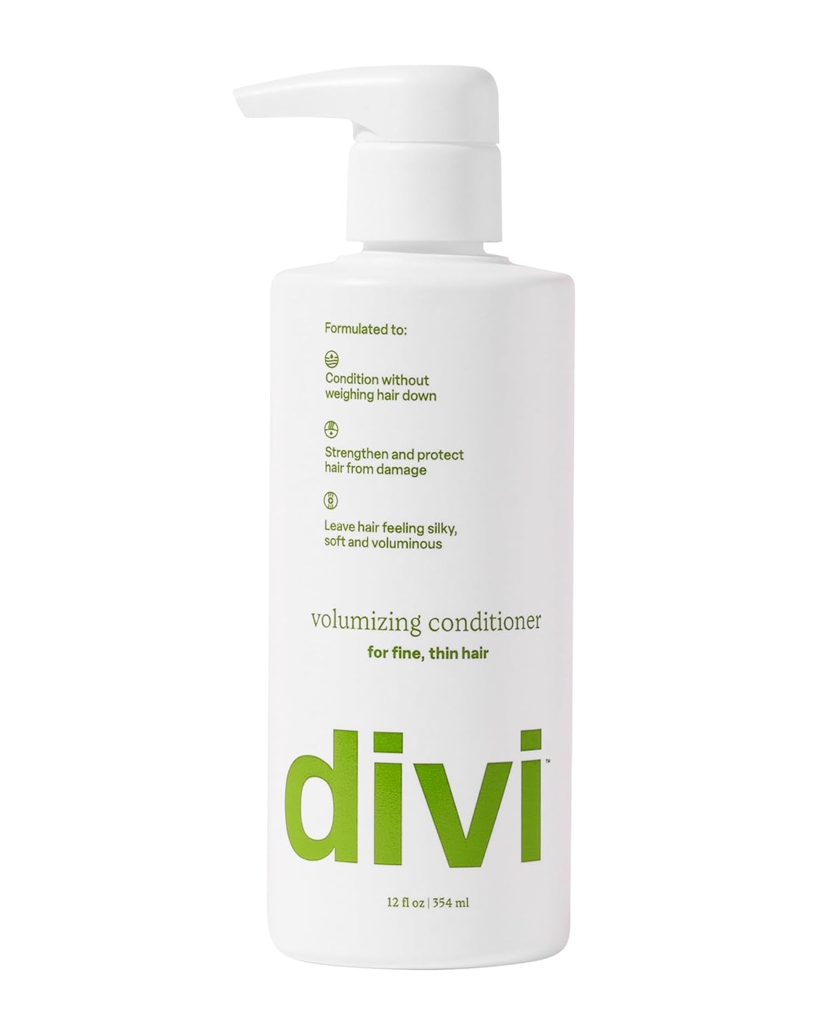 divi Volumizing Conditioner for Women and Men - Lightweight Volume Conditioner for Fine Hair - Designed to Strengthen and Protect the Hair from Damage, 12 Fl Oz.