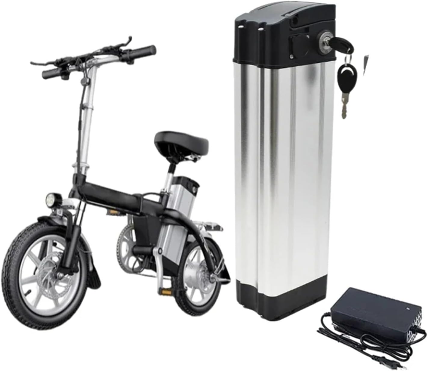 48V 10Ah/13Ah/15Ah/18Ah Electric Bicycle Battery,48V Folding Bike Replacement Battery Pack,with 54.6V Charger and Anti-Theft Lock,for 0-1000W Electric Bicycles Motor,13ah