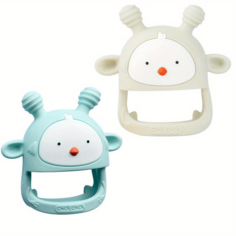 Silicone Baby Teething Toy Never Drop Infants Toys Baby Teether Infant Rattling Teether Soothing Pacifier Teething Toys For Babies 6-12 Months BPA Free (1/2 Pack)