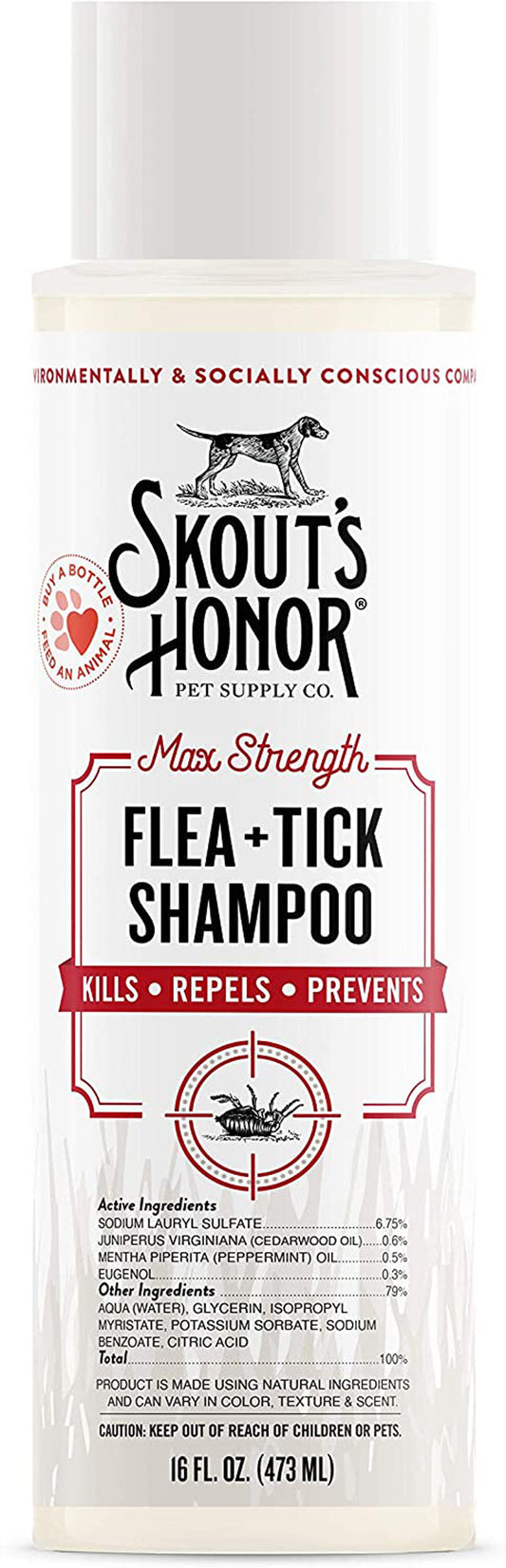 Skouts Honor Dog Shampoo Flea And Tick 16oz,