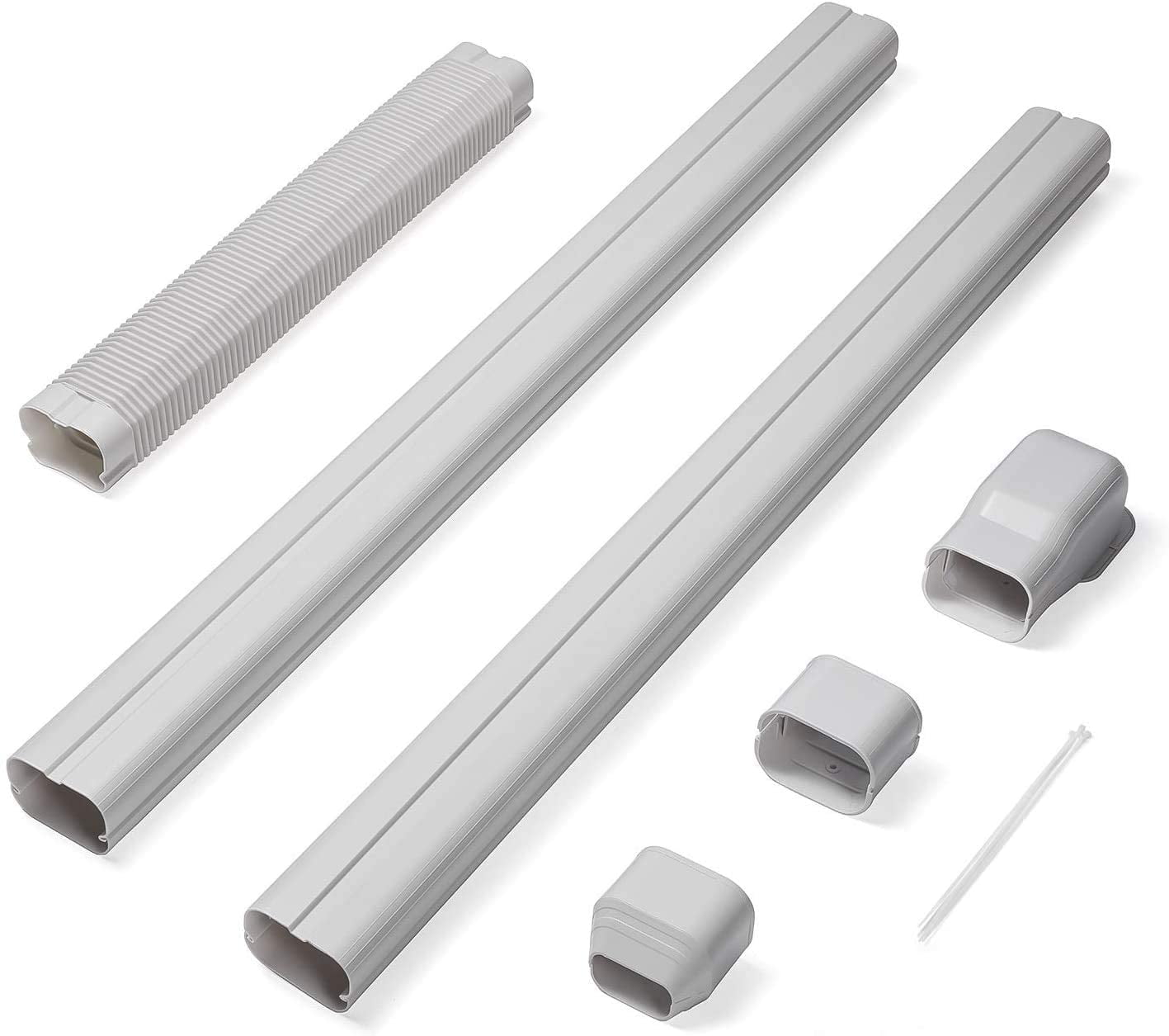 TURBRO 3'' W × 7.5' L Decorative PVC Line Cover Kit for Mini Split and Central Air Conditioners. AC Heat Pumps Systems