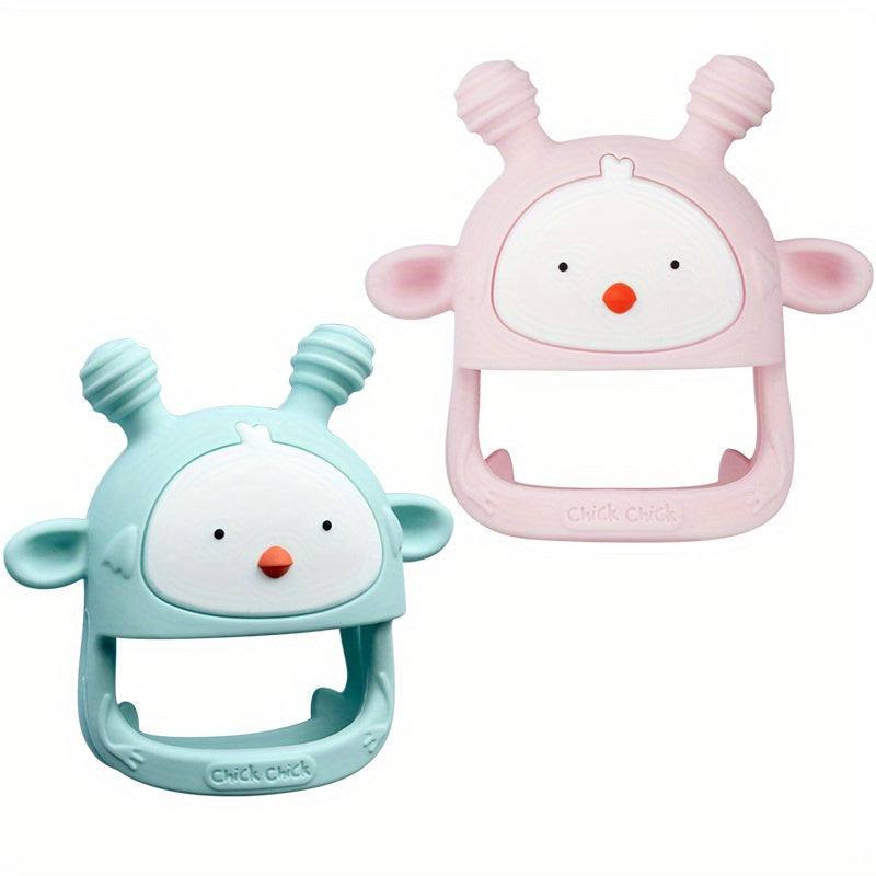 Silicone Baby Teething Toy Never Drop Infants Toys Baby Teether Infant Rattling Teether Soothing Pacifier Teething Toys For Babies 6-12 Months BPA Free (1/2 Pack)