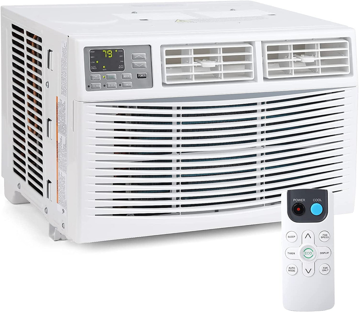 Air Conditioner 8000 Turbo Fast Cooling AC Unit with Remote/App Control Flexible Window Opening. Auto-Restart. 3 Cooling & Fan Speeds. 8.000 BTU. White