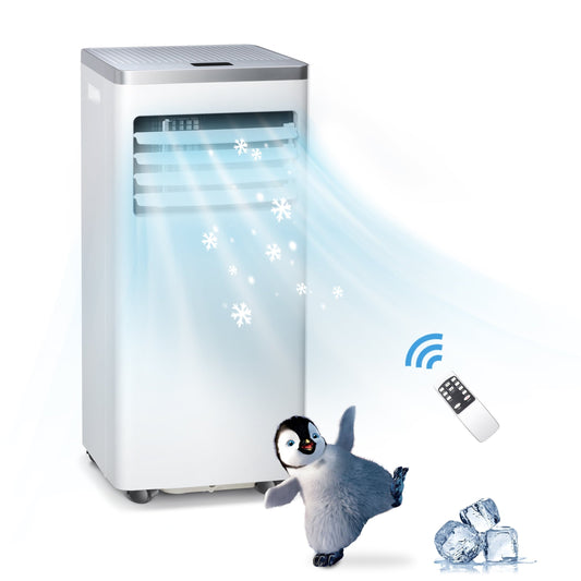 Auseo 5.000 BTU (8.000 BTU ASHARE) Portable Air Conditioner.Cools up to 350 Sq.ft. Portable AC Built-in Cool. Dehumidifier&Fan 3-in-1. Room Air Conditioner with Remote Control-White