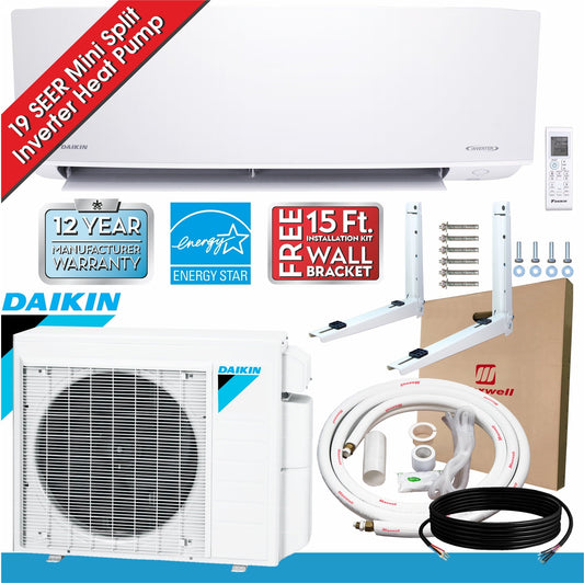 Daikin 12.000 BTU 19 SEER Ductless Mini Split Inverter Air Conditioner Heat Pump 550 sq. ft.