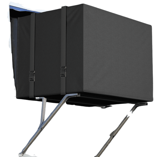 Dependable Industries Vinyl Outside Window Unit AC Air Conditioner Cover with Straps Keep Dirt and Dust Out in The Off Season (Black - 21.5 x 15 x 16)