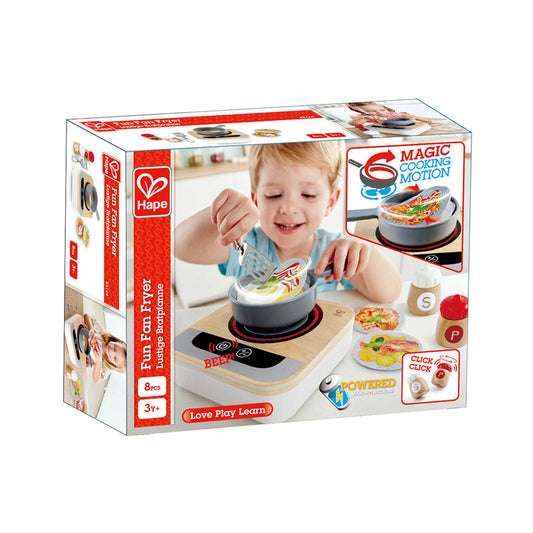 Hape Fun Fan Fryer Wooden Kitchen Playset with Realistic Cooking Features