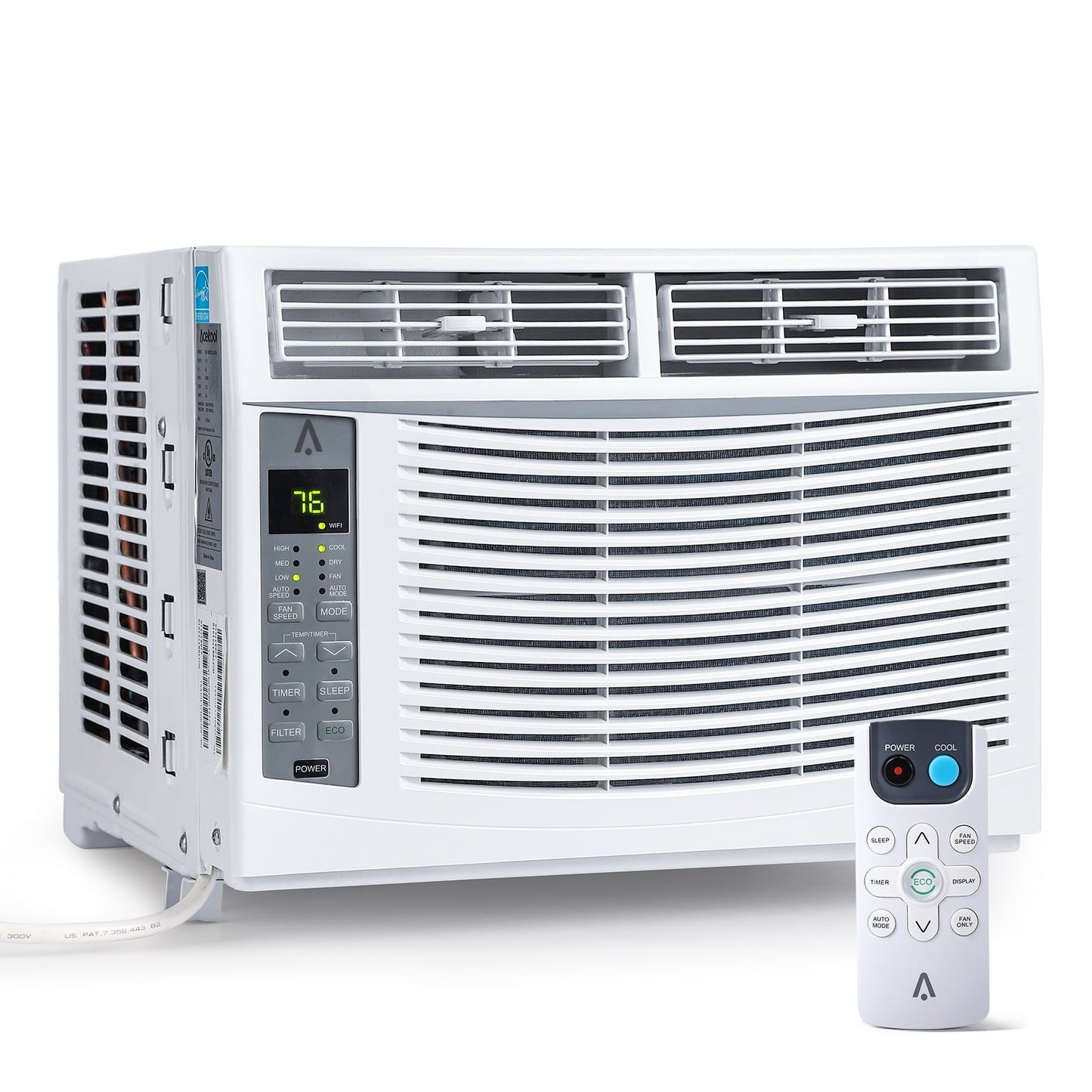 EastVita Air Conditioner 6000 BTU AC Unit with Remote/App Control Flexible Window Opening(T Design). Turbo Fast Cooling & 3 Fan Speeds. Auto Restart. ECO. 6.000. White
