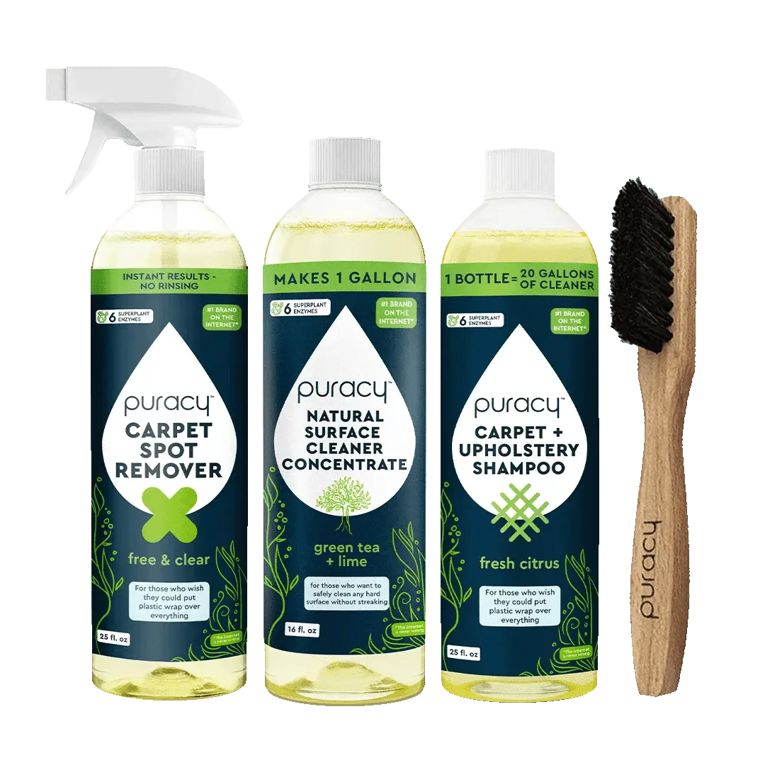 Carpet Spot Remover, Everyday Surface Cleaner, & Carpet Upholstery Shampoo bundle with Stain Brush