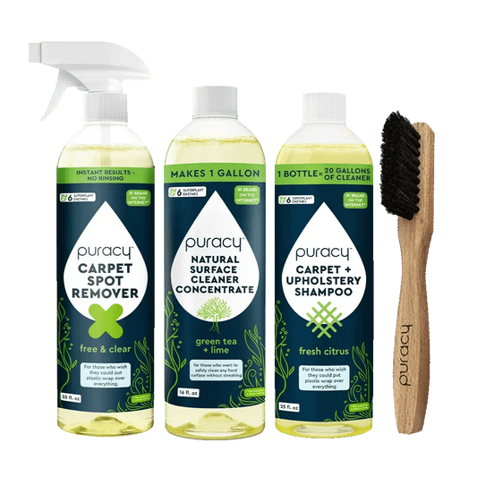Carpet Spot Remover, Everyday Surface Cleaner, & Carpet Upholstery Shampoo bundle with Stain Brush