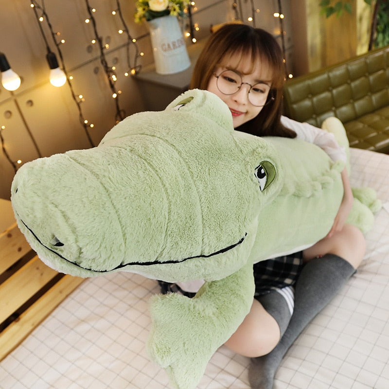 Crocodile Lying Section Plush Pillow Mat Plush Soft Stuffed