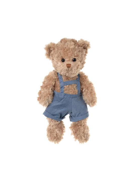Handcrafted Teddy Bear Blue Overalls