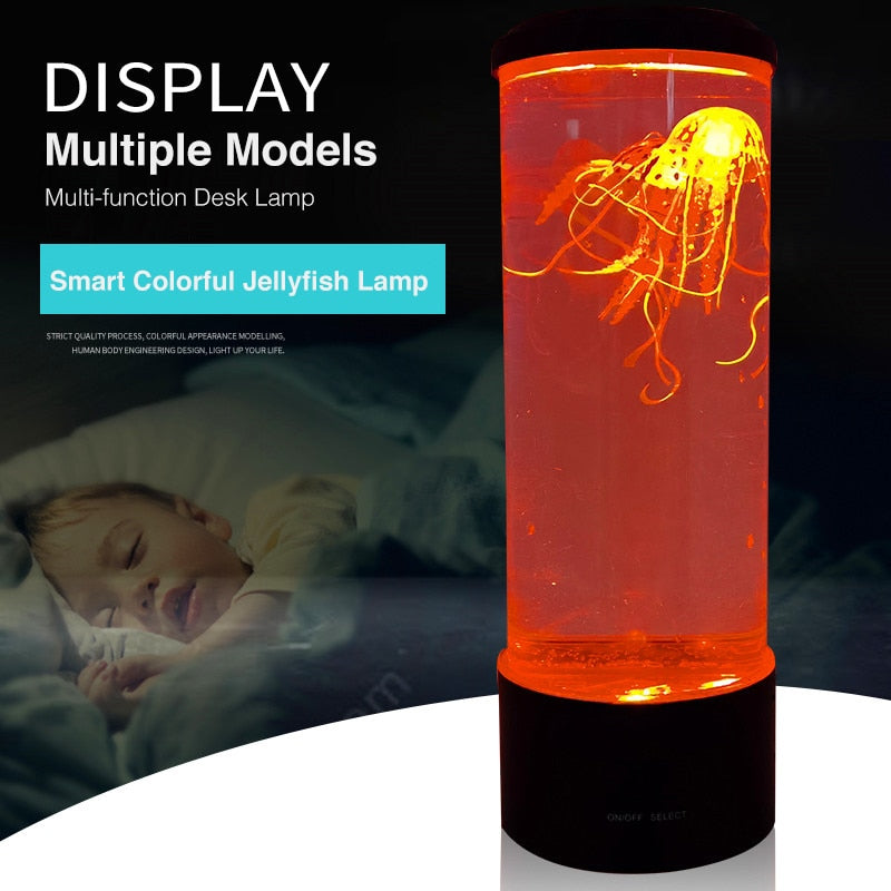 LED Remote Control Fantasy Jellyfish Lamp USB/Battery Powered Color