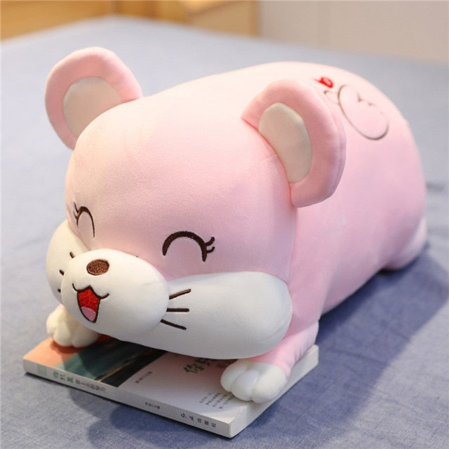 Kawaii Hamster Sleeping Pig Plush Toys Animal Crossing Blanket Pillow