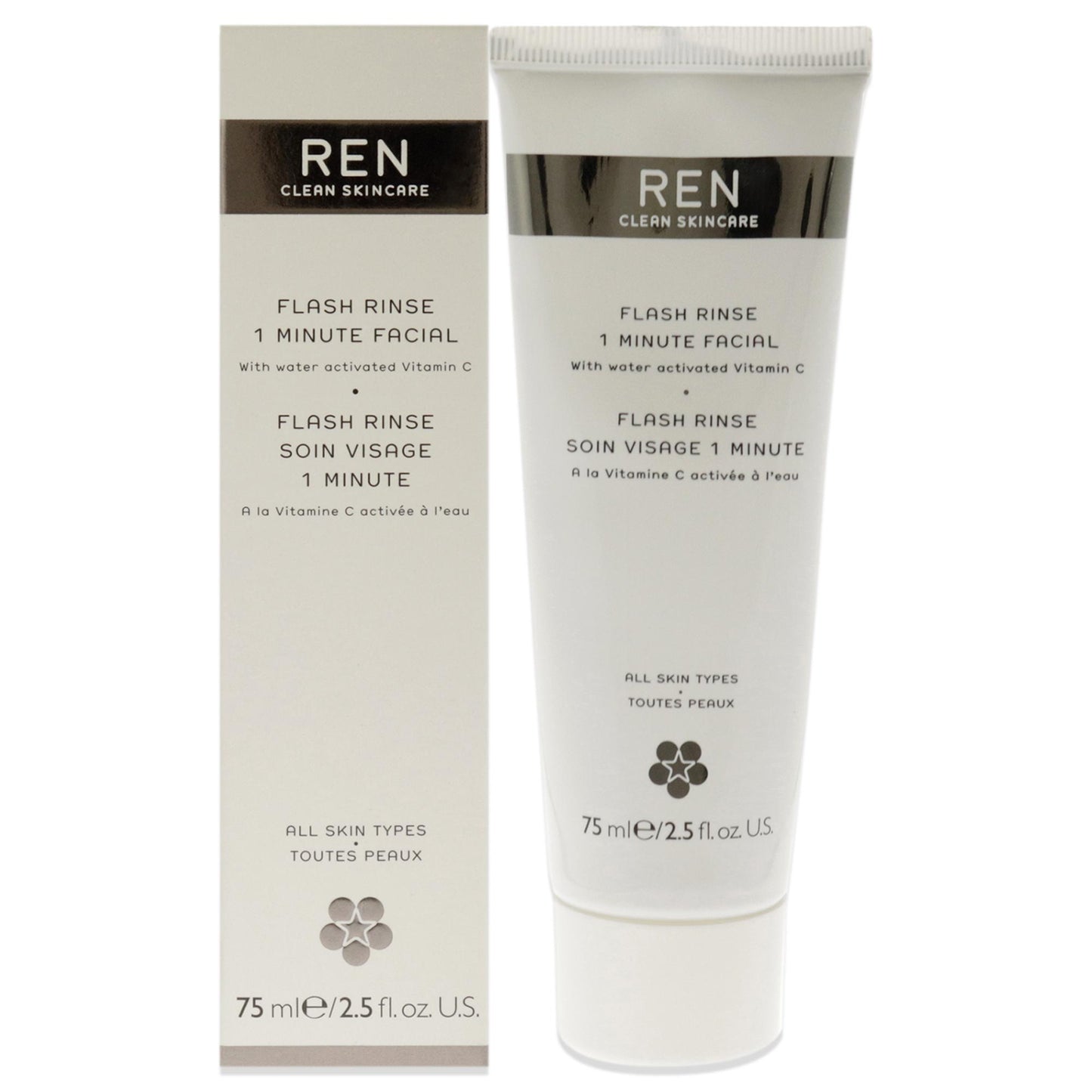 Flash Rinse 1 Minute Facial by REN for Unisex 2.5 oz Rinse