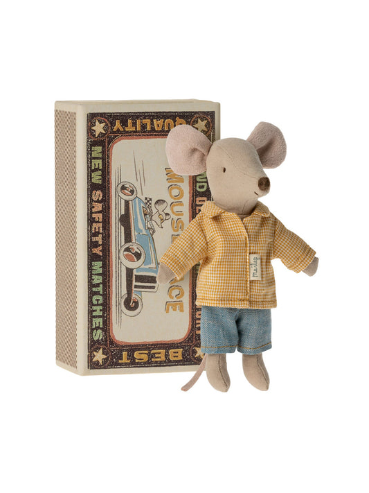 Maileg Big Brother Mouse in Matchbox Yellow Jacket